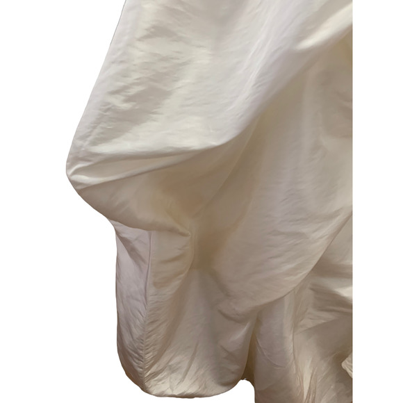 Bill Levkoff White Ruffle Tiered Sleeveless Maxi Wedding Dress * STAINED! * 8 - Picture 6 of 16